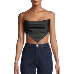 WEWOREWHAT HANDKERCHIEF BLACK SLIP TOP NWOT SIZE SMALL